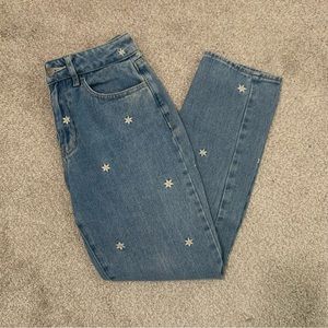 PacSun Daisy Embroidered Mom Jeans